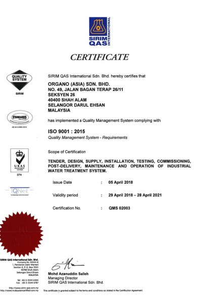 ISO 9001(SIRIM) Shah Alam